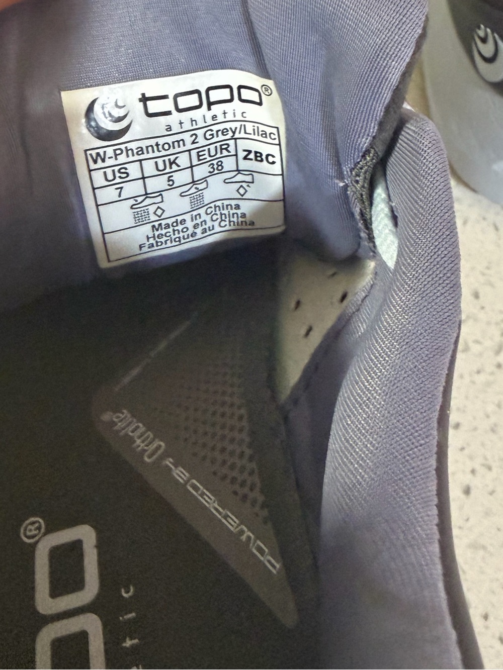 Topo Athletic Phantom 2 Running Shoe Grey / Lilac Size 7 - Picture 8 of 12
